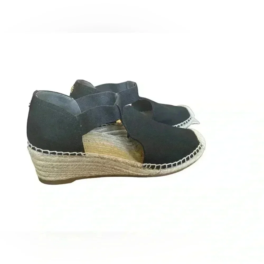 Tory Burch Women's Black Catalina Espadrille Wedge Sandal size 9M